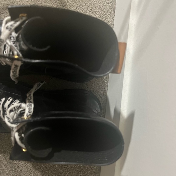 SOLD Chloe Rain Boots Combat Black Boots Size 38.5 Sold Out or $300+online - Picture 9 of 13